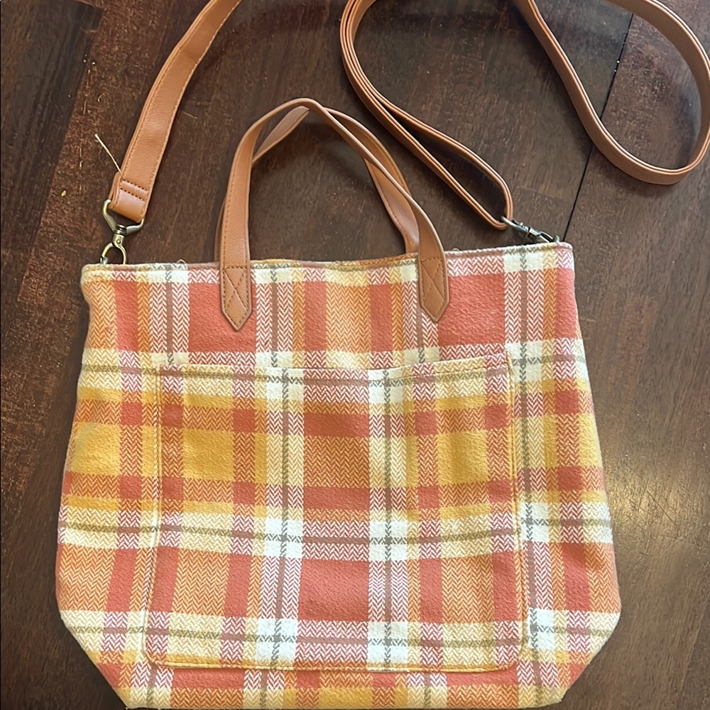 Thirty-One Tan and Yellow Shoulder Bag with Versatile Straps